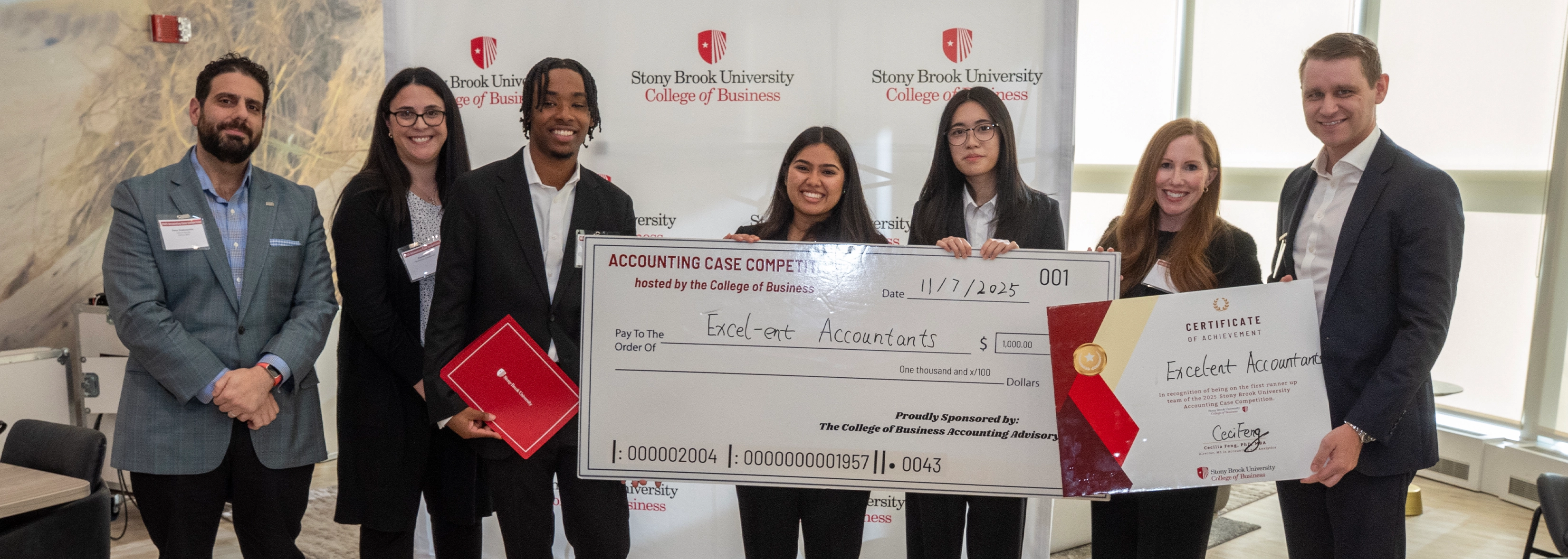 SUNY Stony Brook University College of Business Accounting Students at the Accounting Case Competition with Members of the Accounting Advisory Board