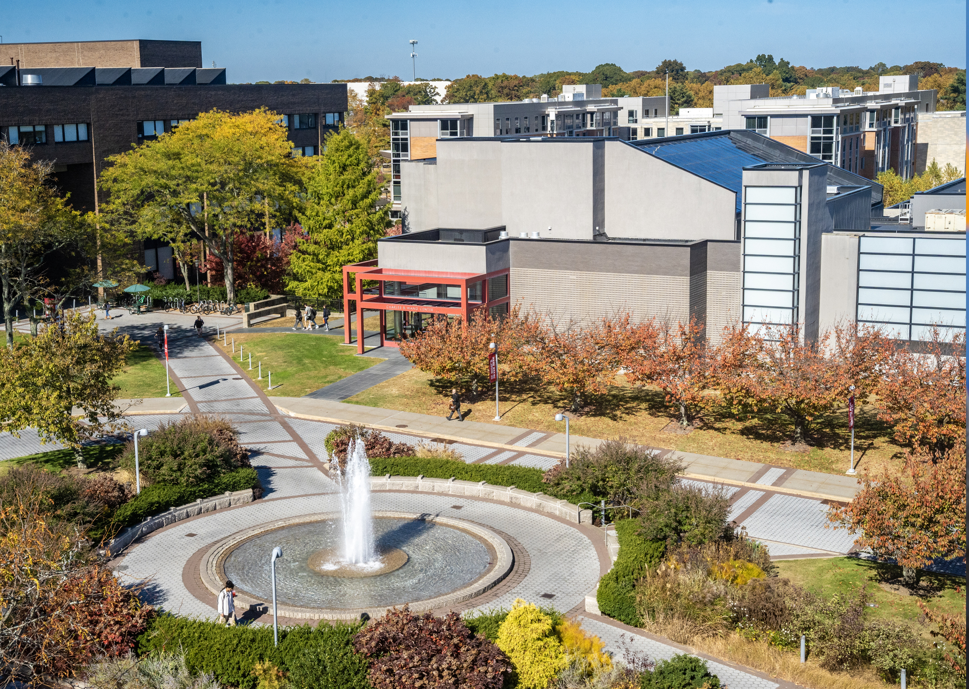 SUNY Stony Brook University College of Business Campus with the Wang Center in the Horizon