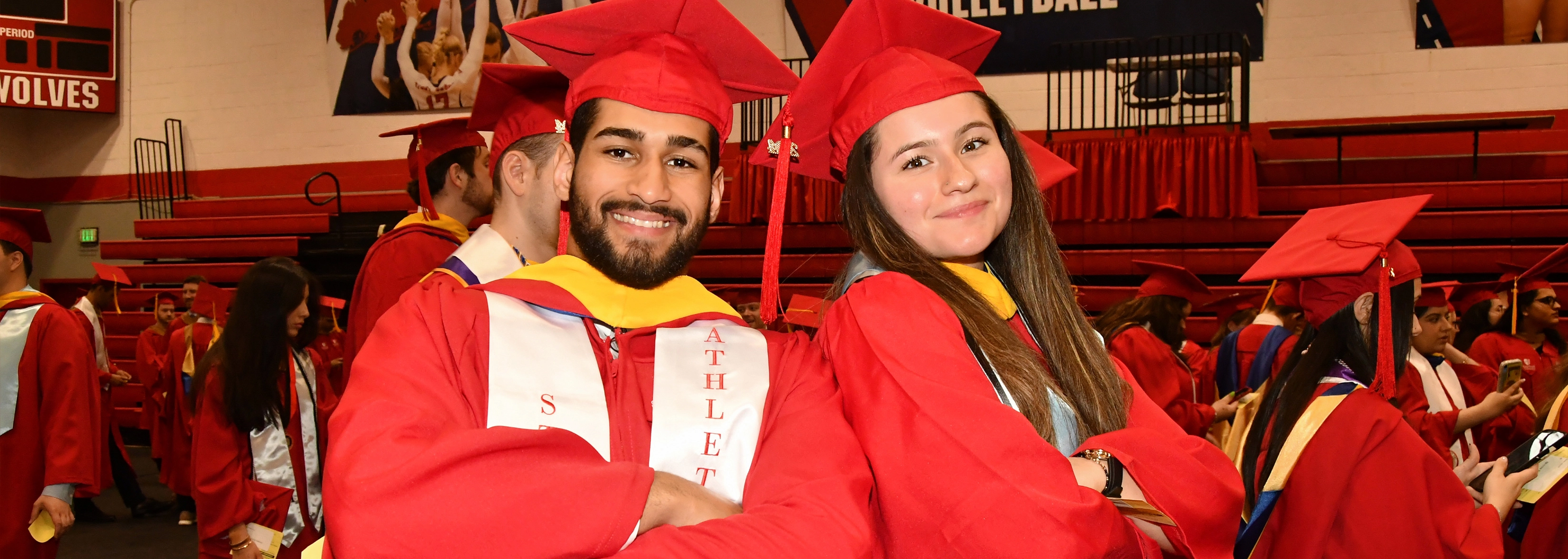 SUNY Stony Brook University College of Business Students at Convocation in their caps and gowns